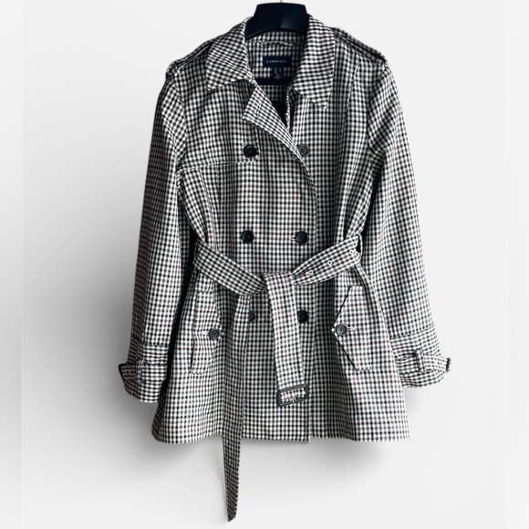 Lands' End Jackets & Blazers - LAND’S END Women's Houndstooth Double-Breasted Wool Blend Coat
